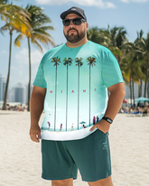 Ensemble T-shirt grande taille pour homme Miami Palm Beach, costume décontracté pour homme